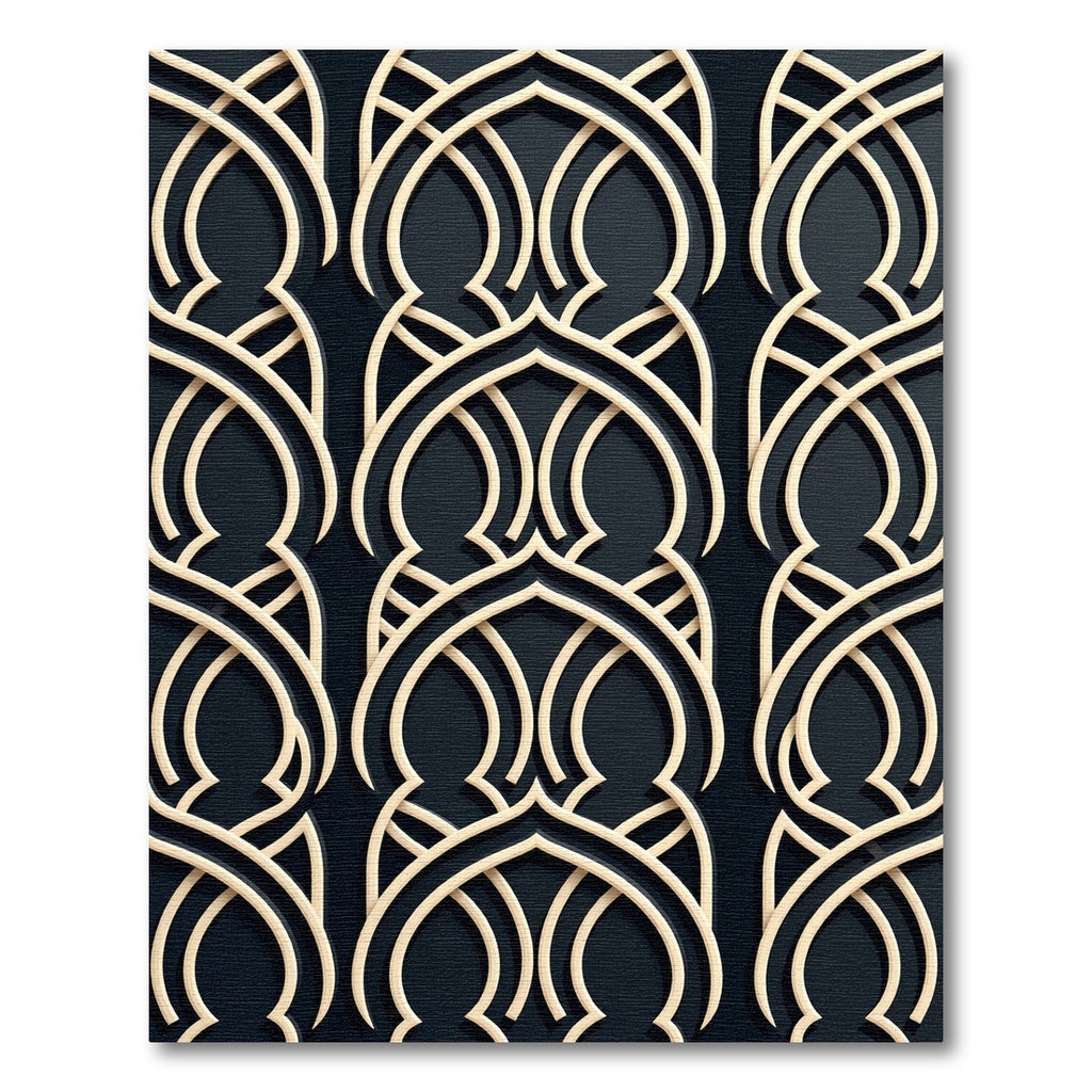 Elegant Beige Intersecting Arches Rug