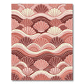 Terracotta Seashell Wave Minimalist Art Rug