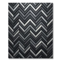 Modern Gray Chevron Metallic Rug