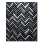 Modern Gray Chevron Metallic Rug