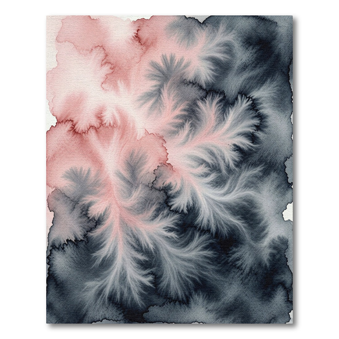 Ethereal Blush and Charcoal Ink Wash Rug