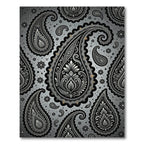 Monochrome Paisley Swirl Gray Area Rug