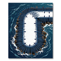 Abstract Navy Spiked Oceanic Geometric Rug