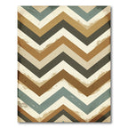 Retro Earthy Chevron Zigzag Area Rug