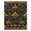 Gold and Gray Tribal Stair Geometric Rug