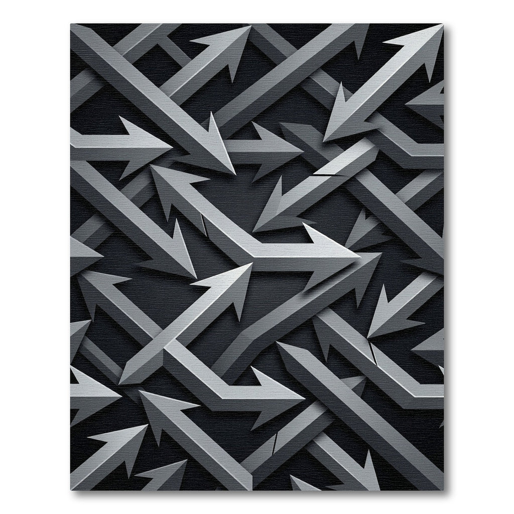 Gray Intertwined Arrow Pattern Rug