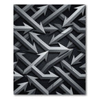 Gray Intertwined Arrow Pattern Rug