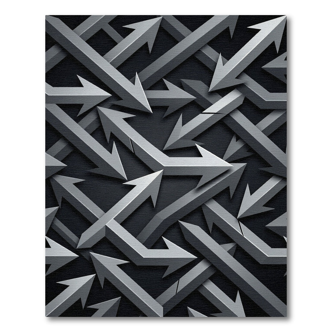 Gray Intertwined Arrow Pattern Rug