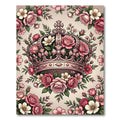 Regal Pale Pink Rose Crown Illustration Rug