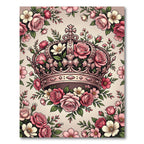 Regal Pale Pink Rose Crown Illustration Rug