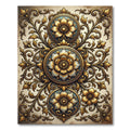 Gilded Floral Filigree Medallion Composition Rug