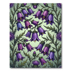 Botanical Purple Bellflower Thistle Meadow Rug