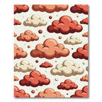 Whimsical Terracotta Cloudscape Sky Rug