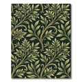 Elegant Sage Leaf Botanical Swirl Rug