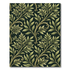 Elegant Sage Leaf Botanical Swirl Rug