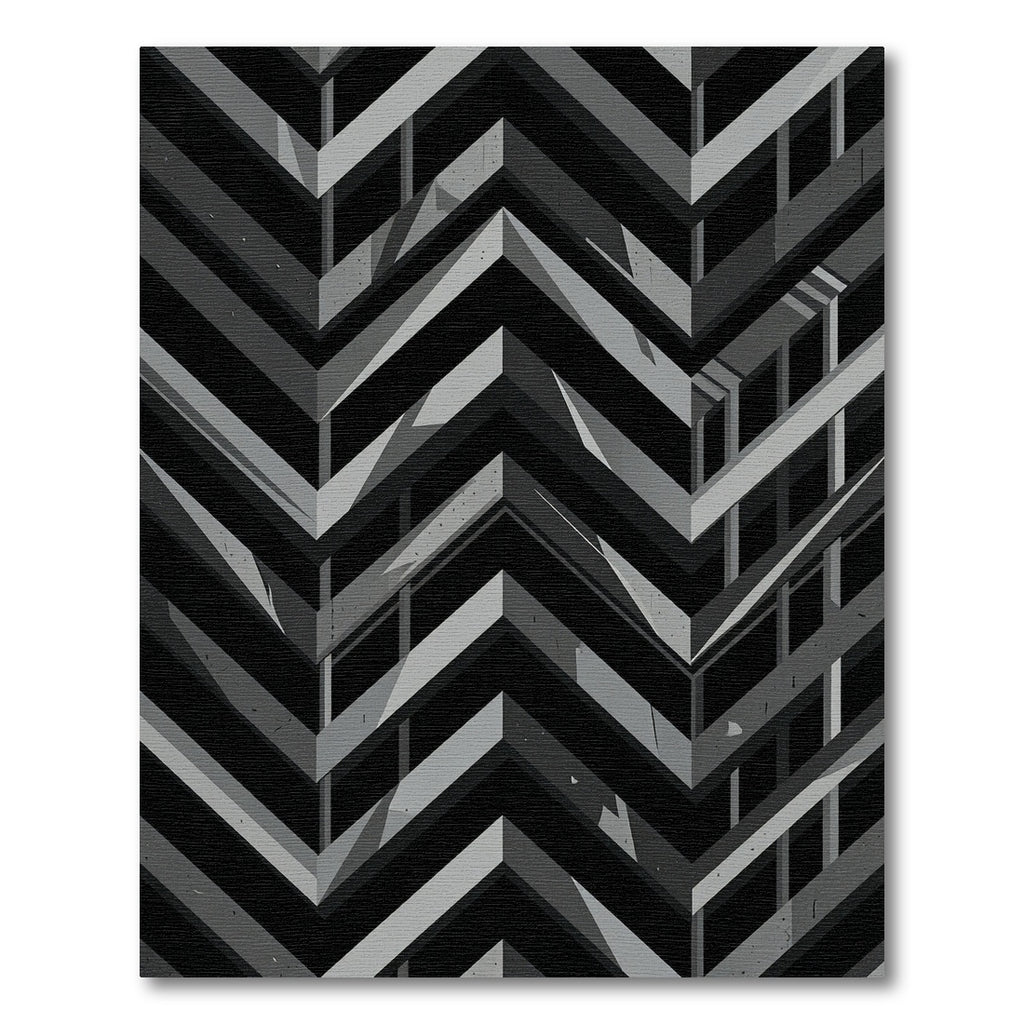 Monochrome Sharp Chevron Geometric Abstract Rug
