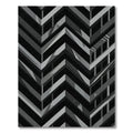 Monochrome Sharp Chevron Geometric Abstract Rug