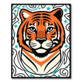 Bold Orange Tiger Face Art Rug