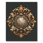 Ornate Antique Gold Baroque Clockwork Rug