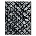 Monochrome Interlocking Geometric Grid Rug