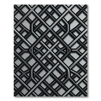 Monochrome Interlocking Geometric Grid Rug