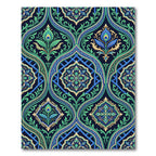 Emerald Peacock Damask Ornate Medallion Rug