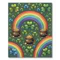 Lucky Shamrock Rainbow Gold Pot Illustration Rug
