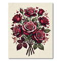 Crimson Rose Bouquet Cherub Hearts Rug