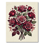 Crimson Rose Bouquet Cherub Hearts Rug