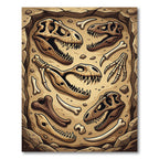 Prehistoric Fossil Skull Sandstone Earthy Rug