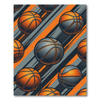 Dynamic Orange and Charcoal Basketball Athletic Rug