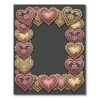Vintage Lace Hearts Pink Gold Rug