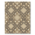 Neutral Geometric Interlocking Diamond Rug