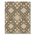 Neutral Geometric Interlocking Diamond Rug