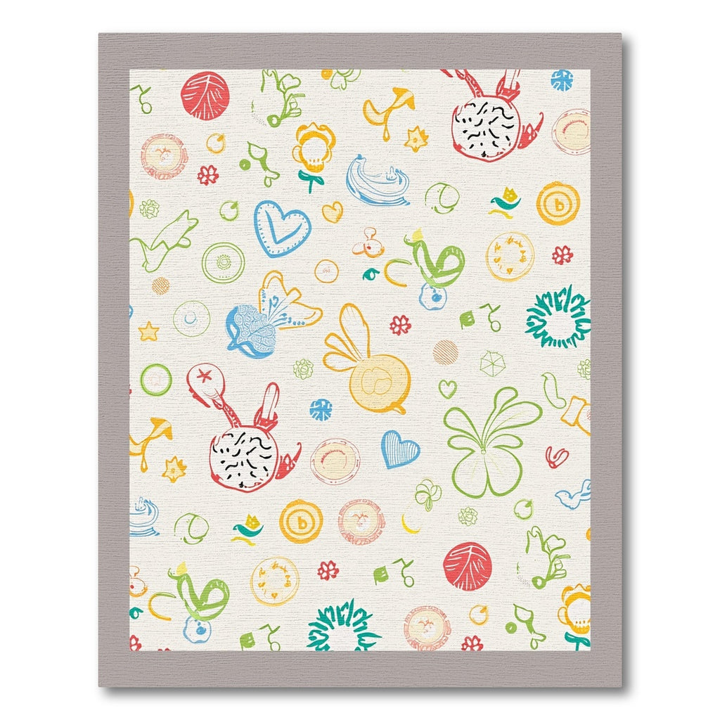 Whimsical Colorful Playful Repeating Motifs Rug