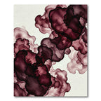 Moody Burgundy Abstract Ink Flow Rug
