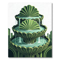 Emerald Green Fountain Art Deco Rug