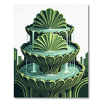 Emerald Green Fountain Art Deco Rug