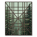 Green Forest Window Pane Landscape Rug