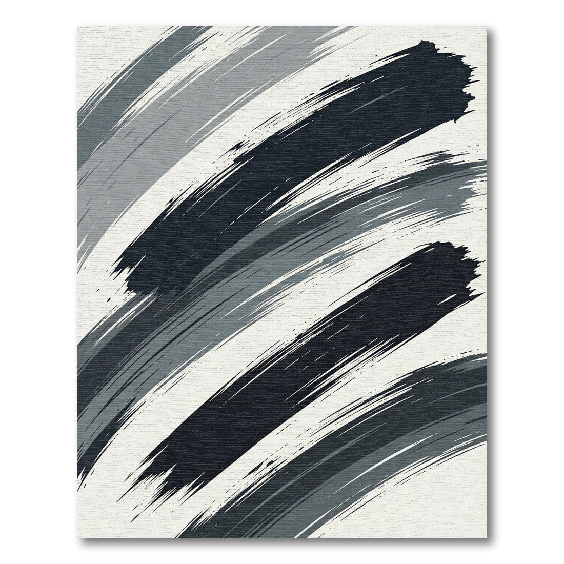 Abstract Charcoal Sweep Brush Strokes Rug