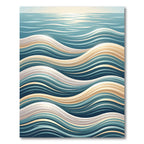 Oceanic Wave Abstract Linear Design Rug