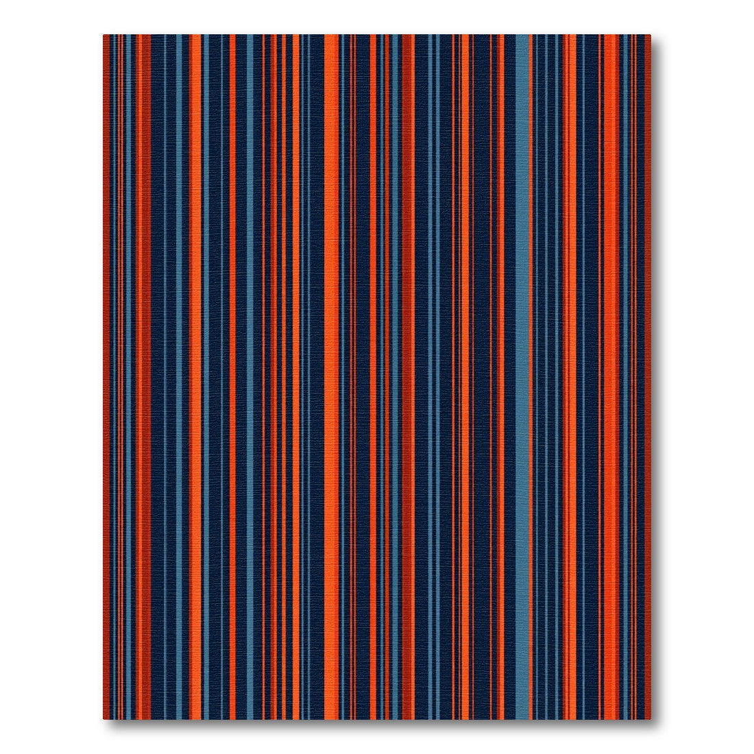 Bold Orange Blue Vertical Stripes Rug