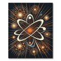 Atomic Orange Orbit Starburst Area Rug