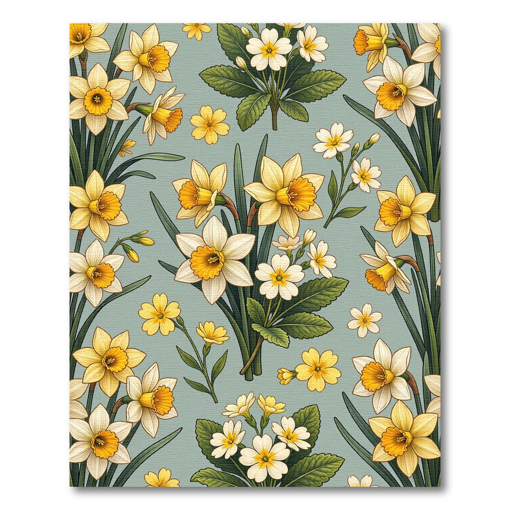 Yellow Narcissus and Primrose Spring Garden Rug