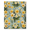 Yellow Narcissus and Primrose Spring Garden Rug