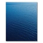 Deep Blue Minimalist Abstract Ocean Waves Rug