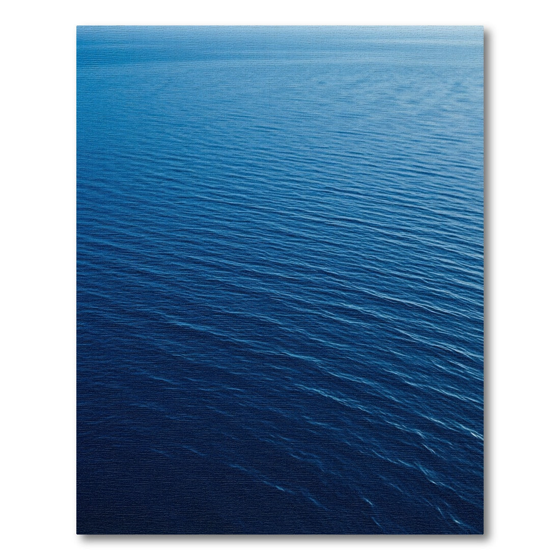 Deep Blue Minimalist Abstract Ocean Waves Rug
