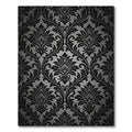 Elegant Black Damask Scroll Work Rug