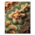 Earthy Contoured Topographic Layered Abstract Rug
