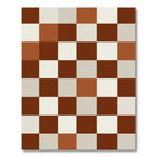 Earthy Tones Checkerboard Square Rug